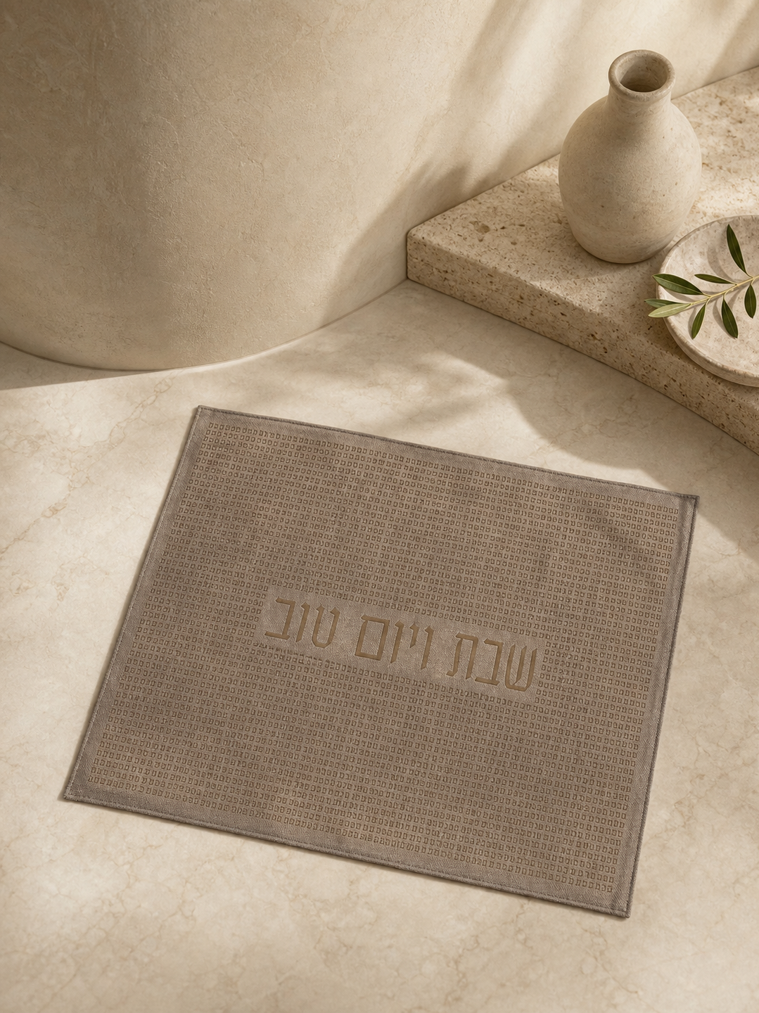 כיסוי חלה סאטן אותיות - ברונזה